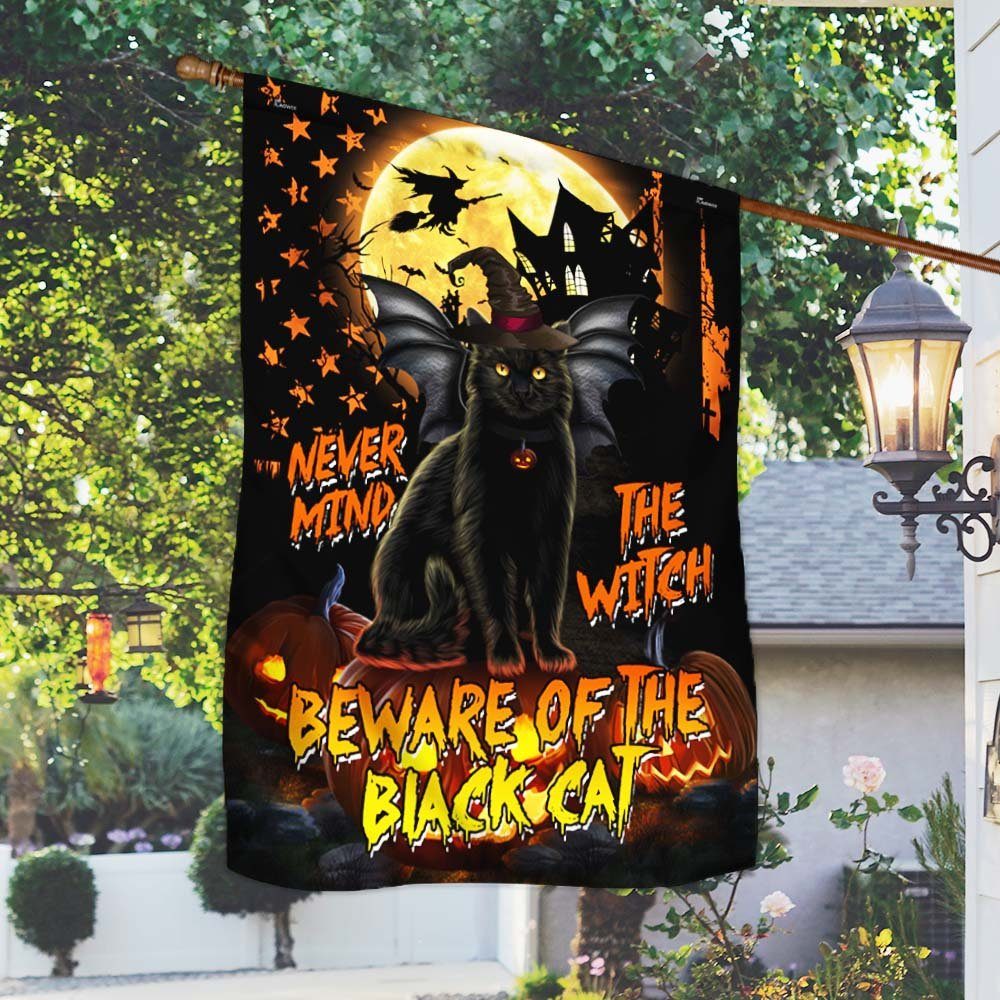 Halloween Flag Beware Of The Black Cat THH3286F