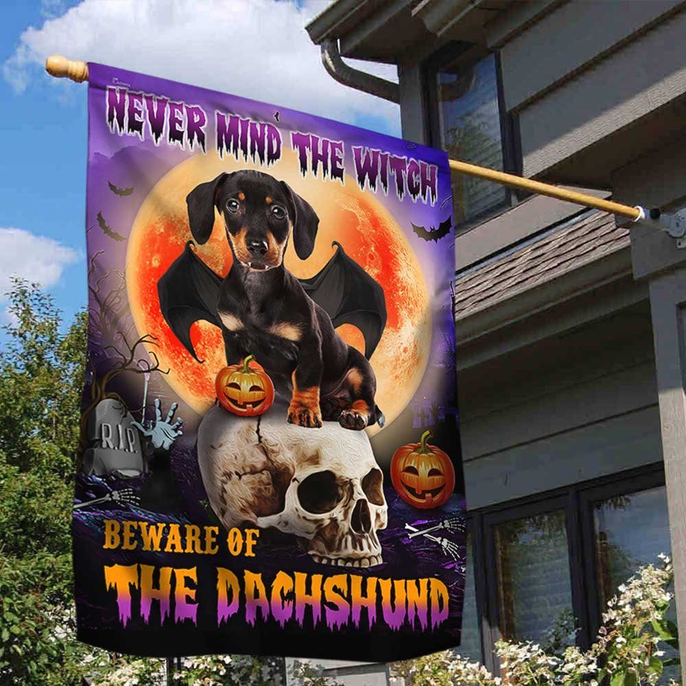 Halloween Flag Beware Of The Dachshund DBD2796Fv2