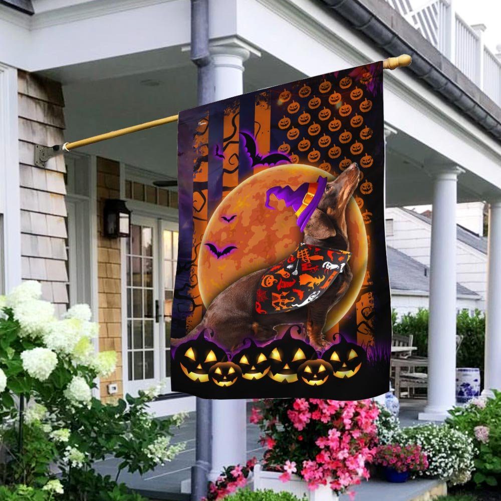 Halloween Flag Beware Of The Dachshund DDH2749Fv4