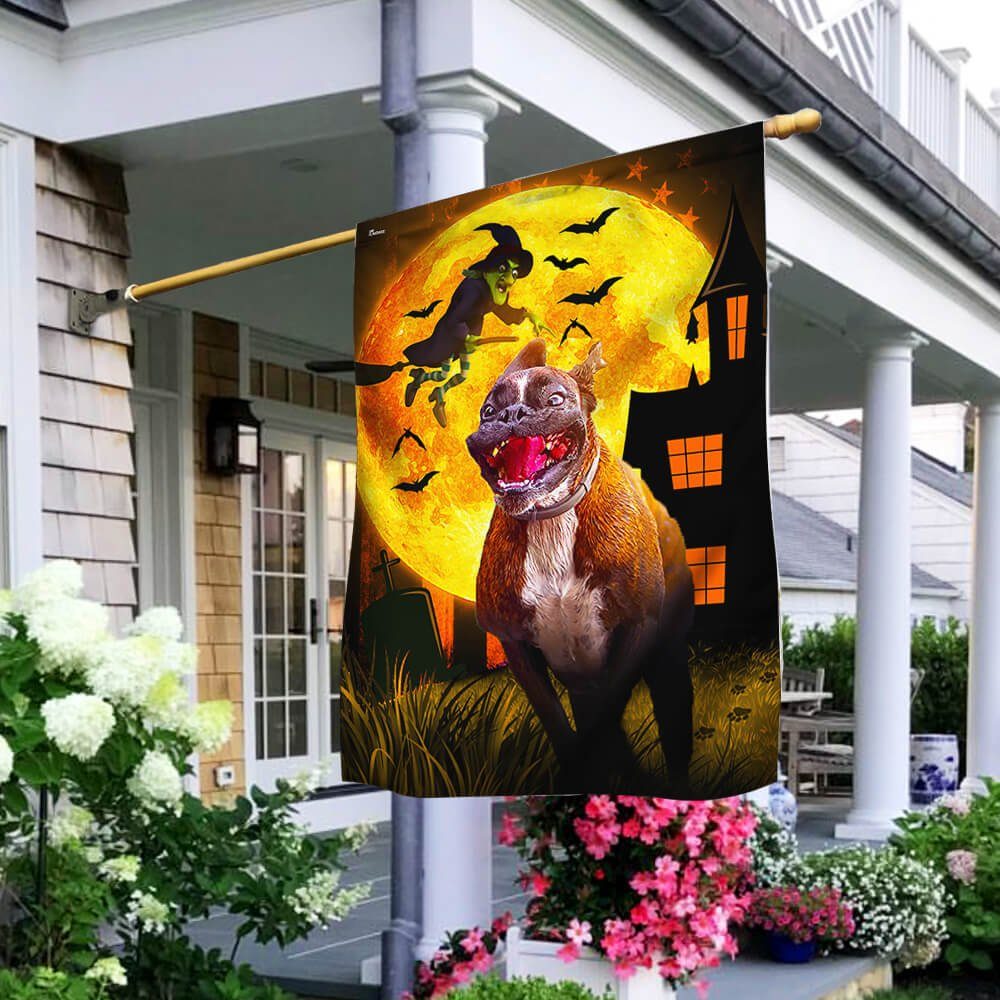 Halloween Flag Boxer Dogs Trick or Treat Flag NTT18F