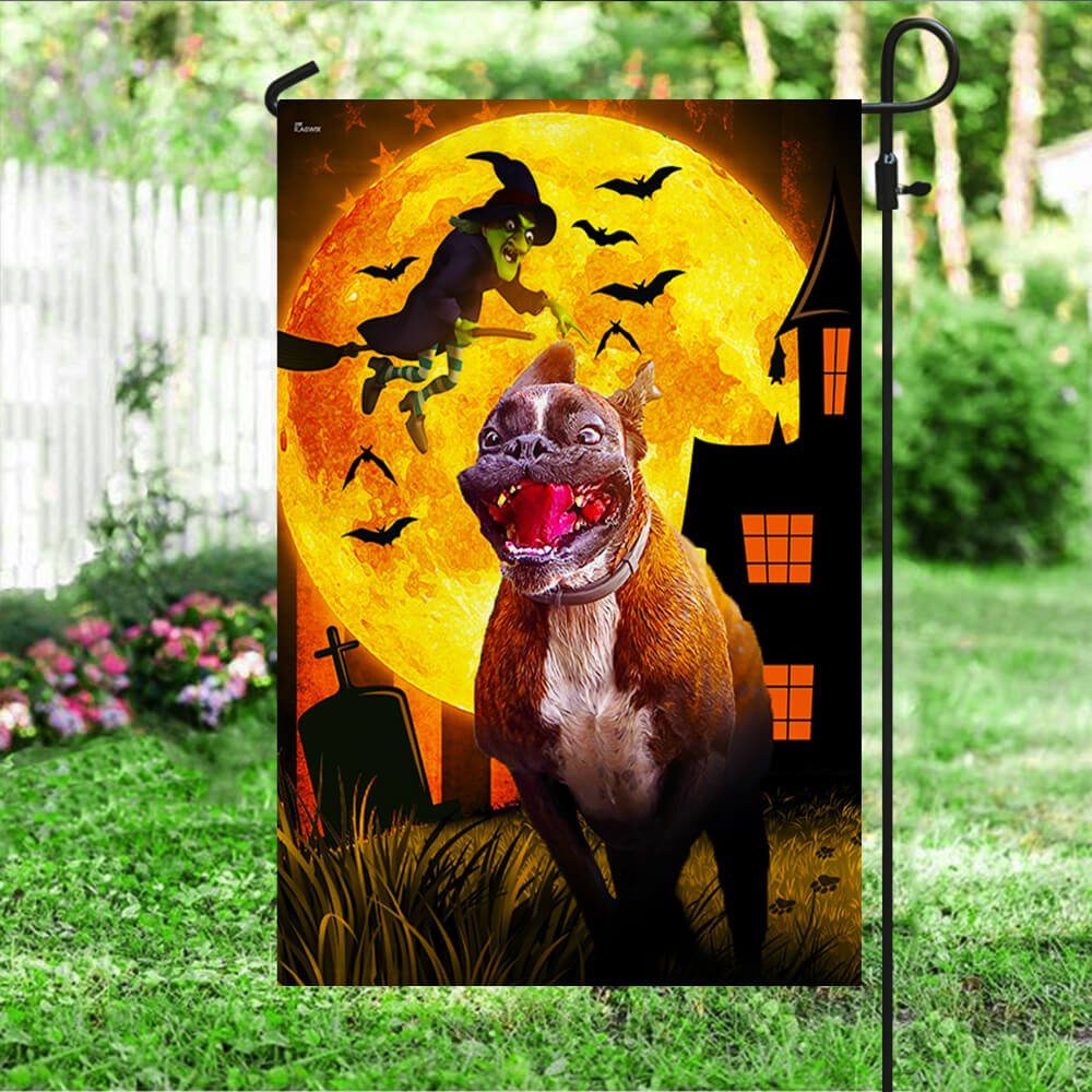 Halloween Flag Boxer Dogs Trick or Treat Flag NTT18F