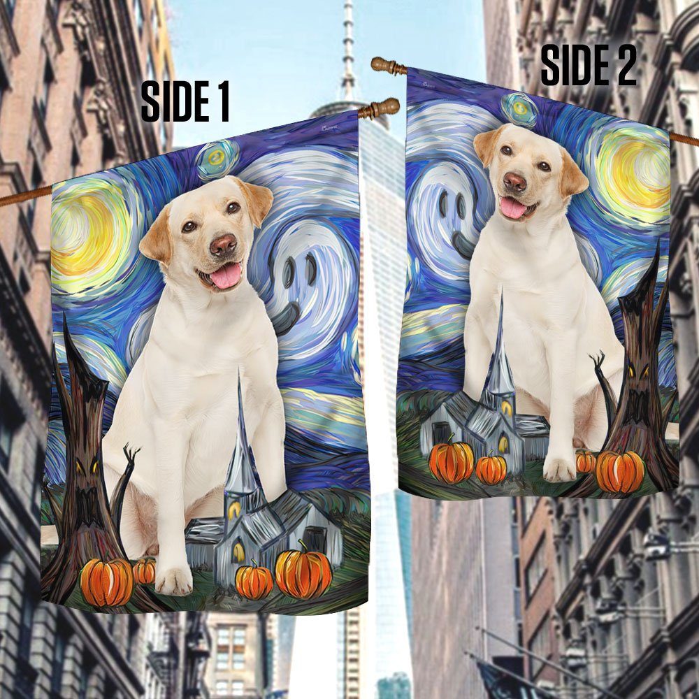 Halloween Flag Labrador Retriever Scary Starry Night DDH2794Fv2