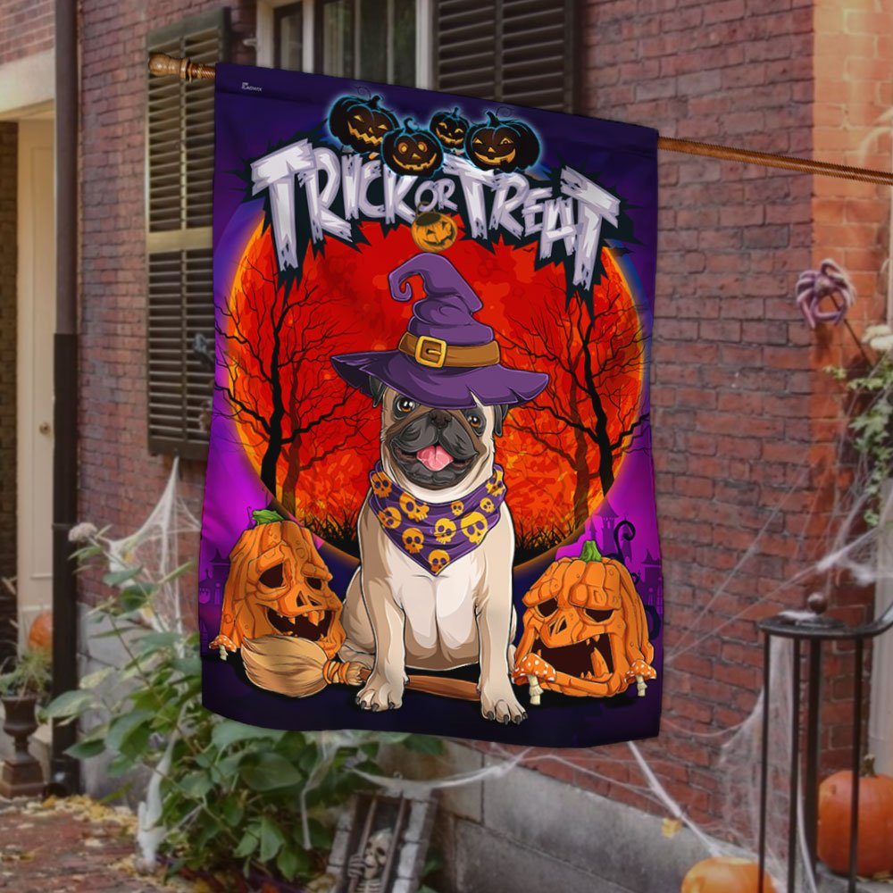 Halloween Flag Pug Trick Or Treat Flag TRL1273F