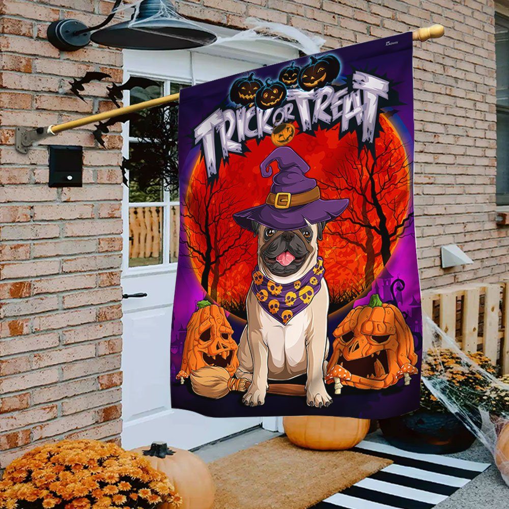 Halloween Flag Pug Trick Or Treat Flag TRL1273F