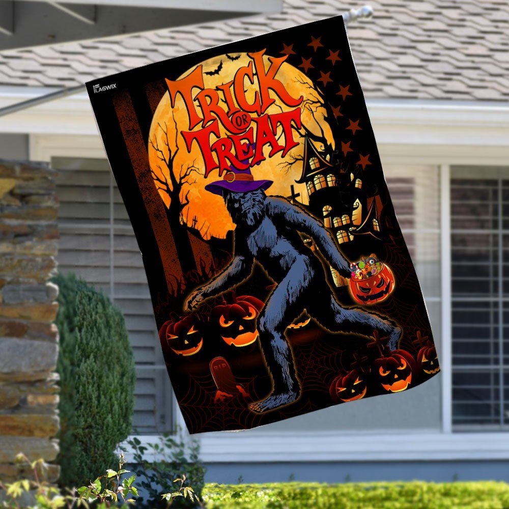 Halloween Flag Trick Or Treat Bigfoot Flag TRN1210F