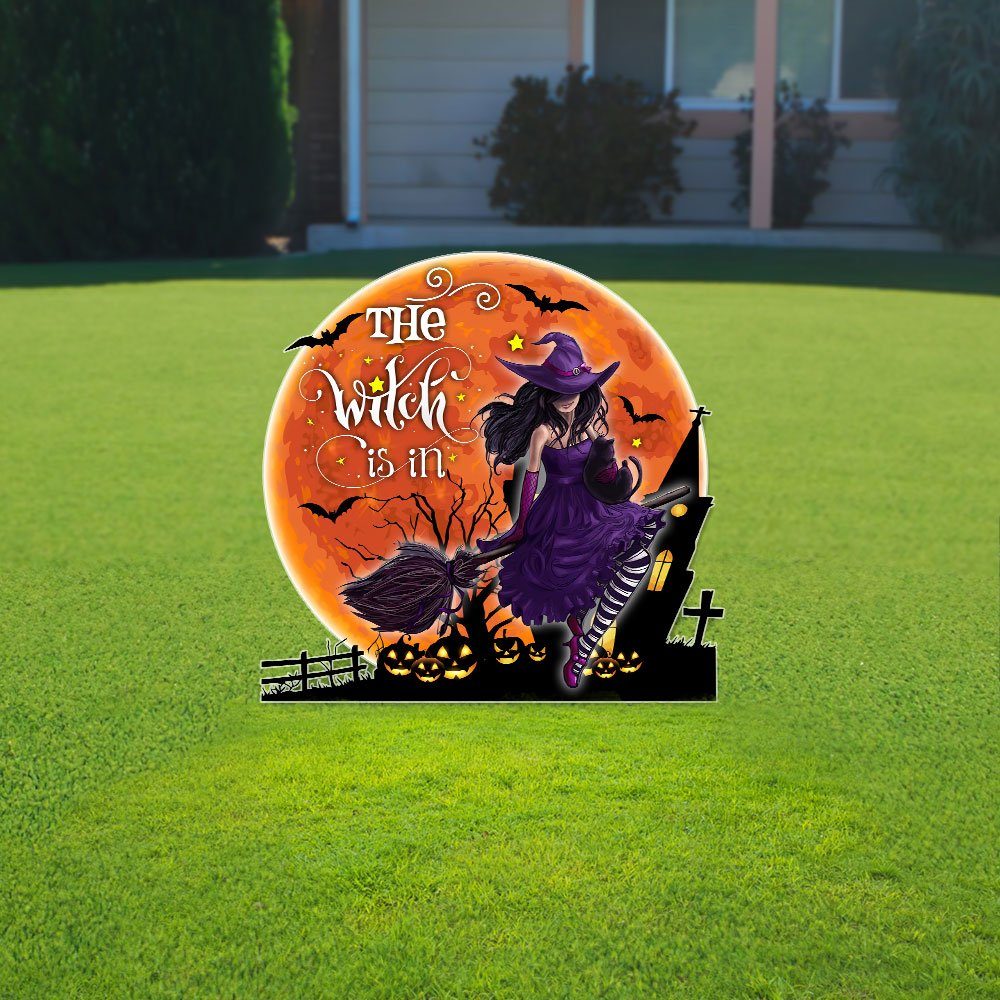 Halloween Garden Metal Sign The Witch Is In DDH2751MS