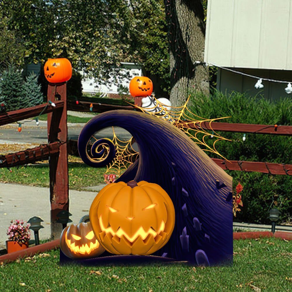 Halloween Town Sign Flagwix™ Halloween Garden Metal Sign PN028MS