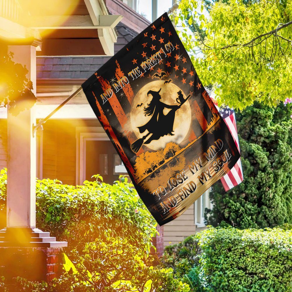 Halloween Witch. And Into The Forest I Go Flag