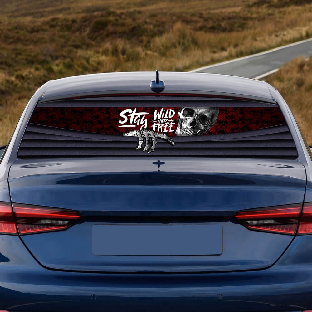 Hallowen Skull Dare You Rear Window Decal NTT30CD