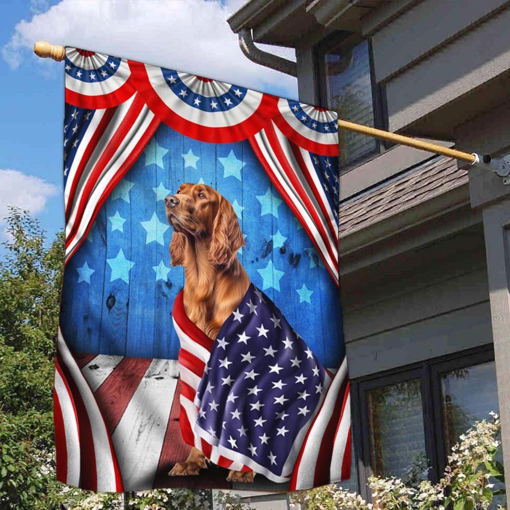 Happy 4th Of July. Irish Setter Patriotic Dog, American Flag TPT898Fv7