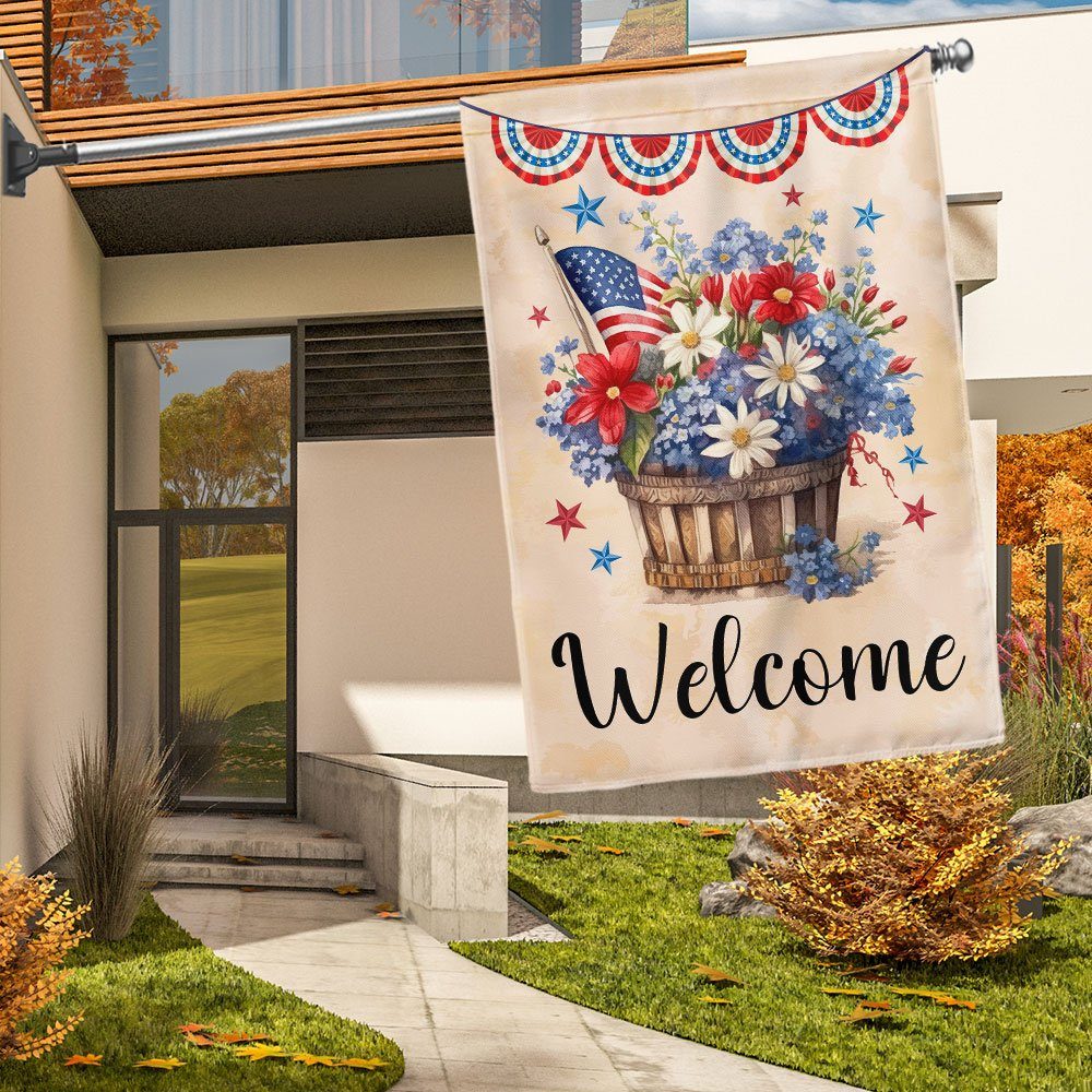 Happy 4th Of July Flowers Flag TQN1288F