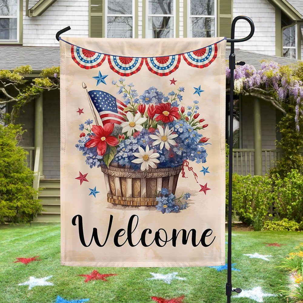 Happy 4th Of July Flowers Flag TQN1288F