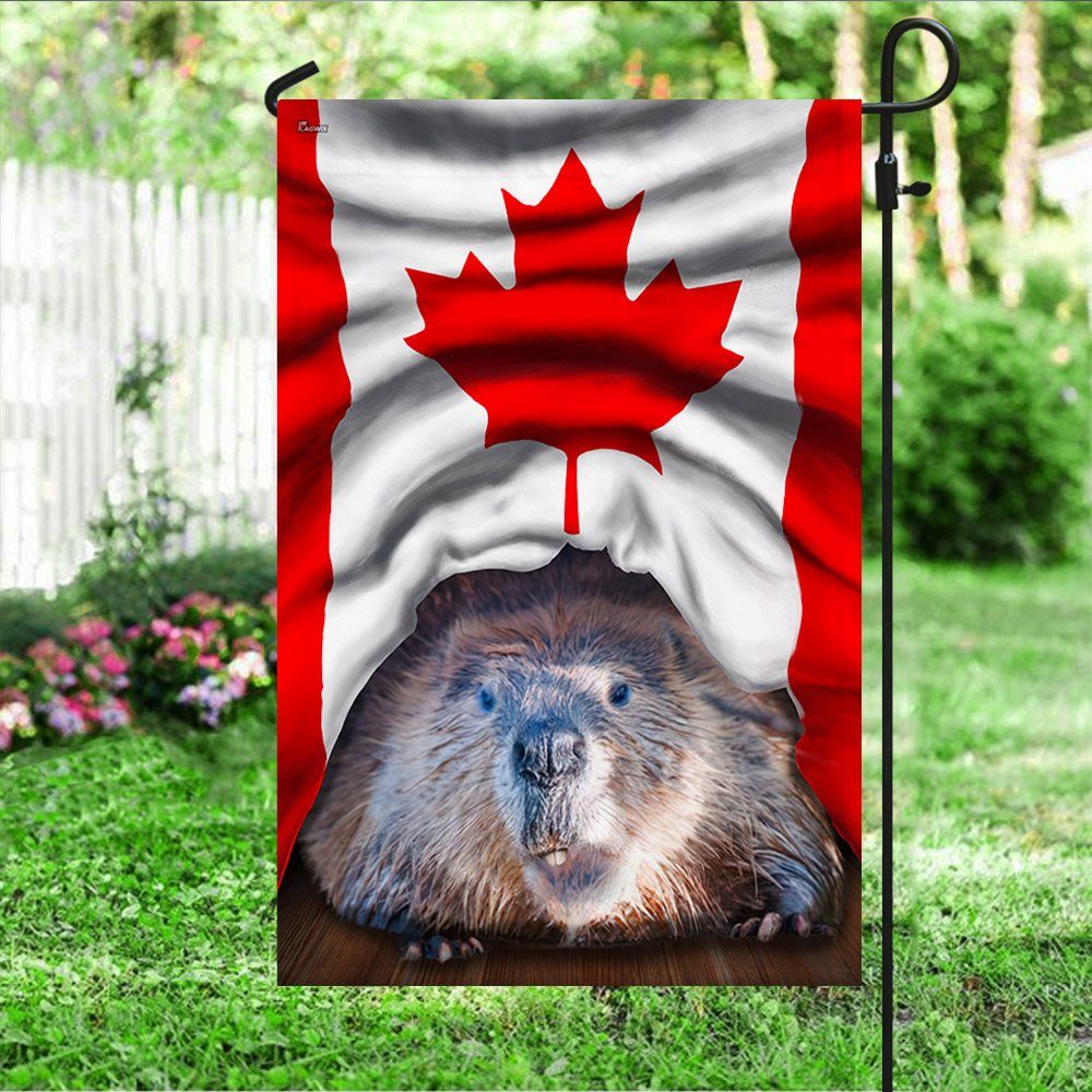 Happy Canada Day Flag. Canada’s Birthday Flag. Dominion Day Flag. Canada Beaver Flag LNT1888Fv1