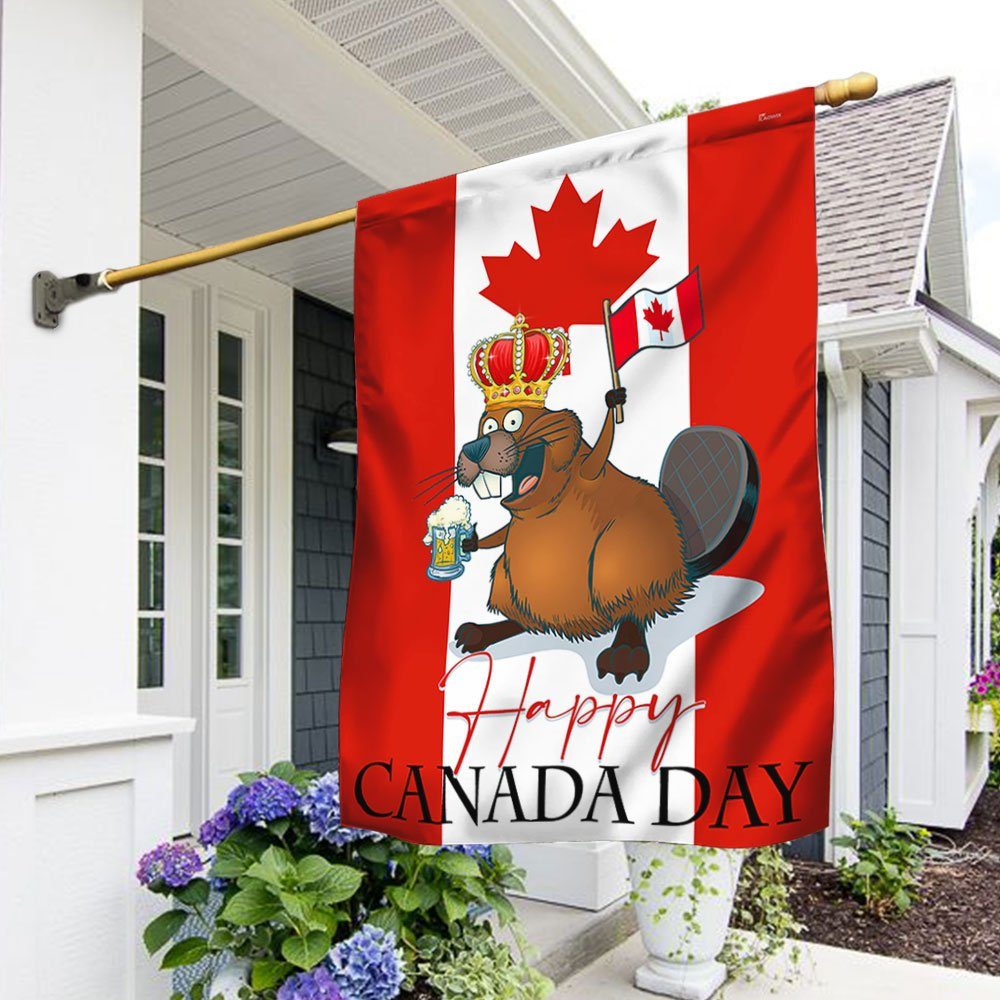Happy Canada Day Flag Funny  Beaver LNT144F