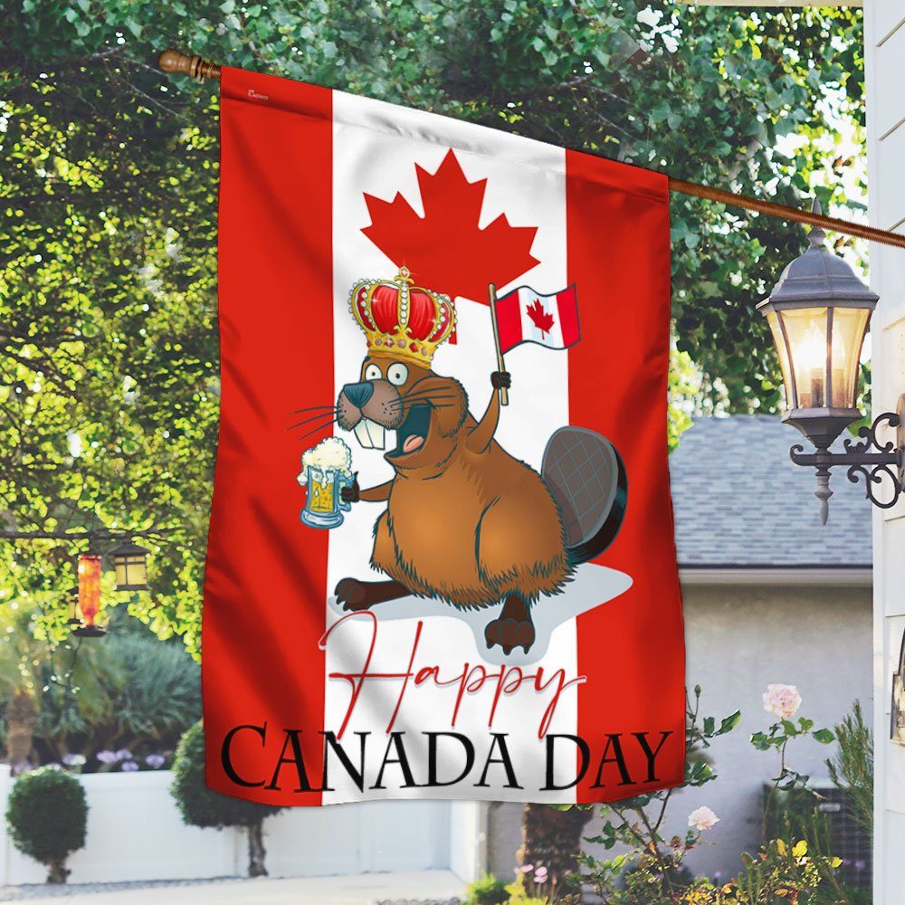 Happy Canada Day Flag Funny  Beaver LNT144F