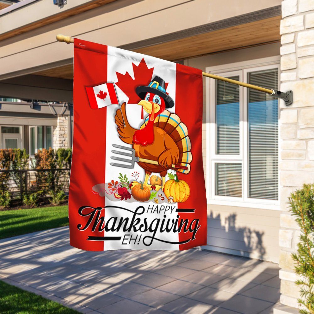 Happy Canadian Thanksgiving Flag Turkey Canada Flag TQN408F