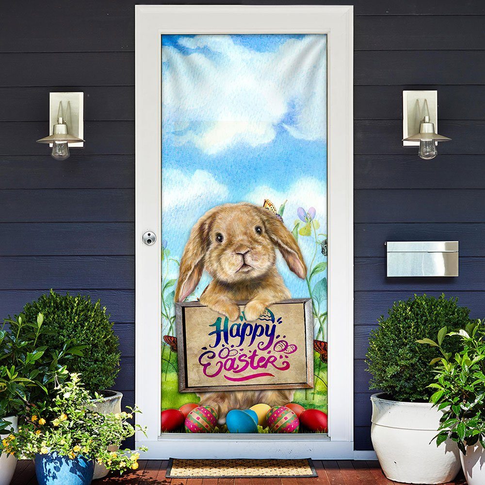 Happy Easter Bunny Door Cover QNK701Dv1