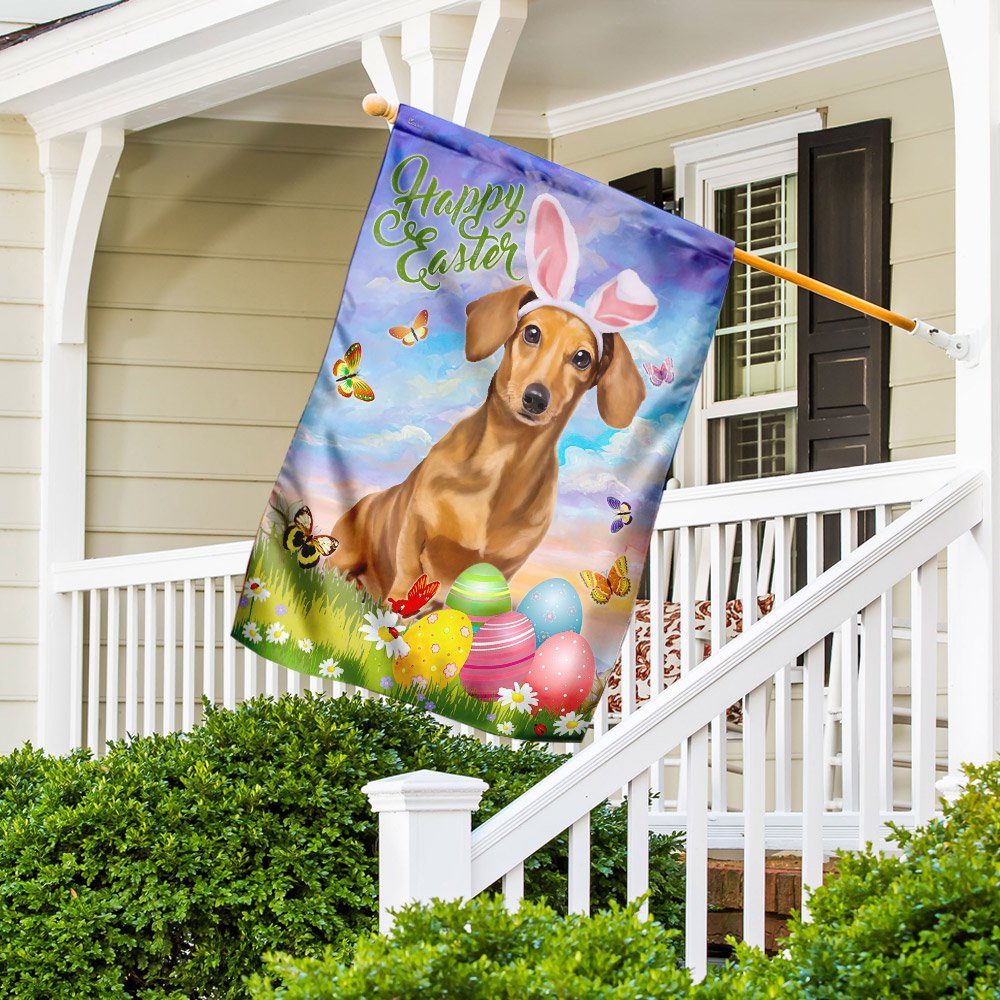 Happy Easter Dachshund Flag