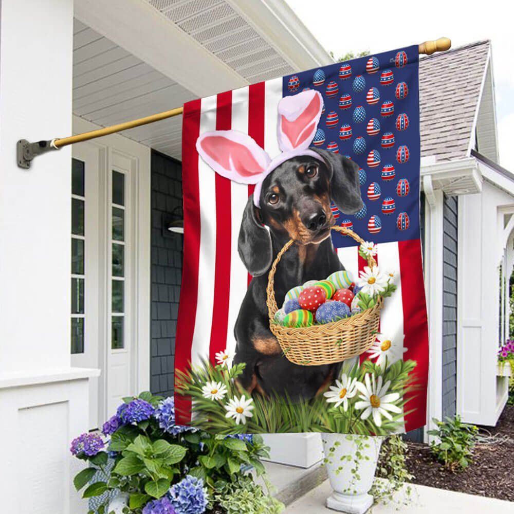 Happy Easter Day Dachshund Flag THB3771F