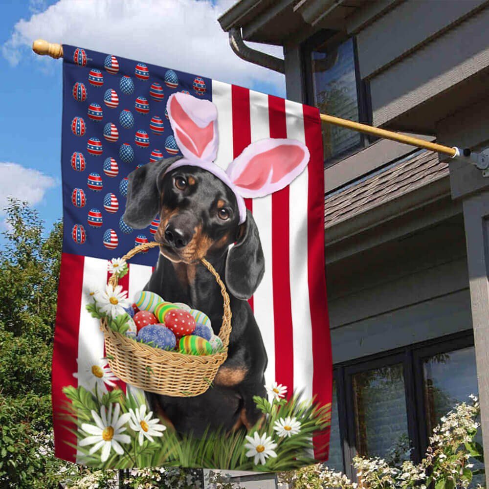 Happy Easter Day Dachshund Flag THB3771F