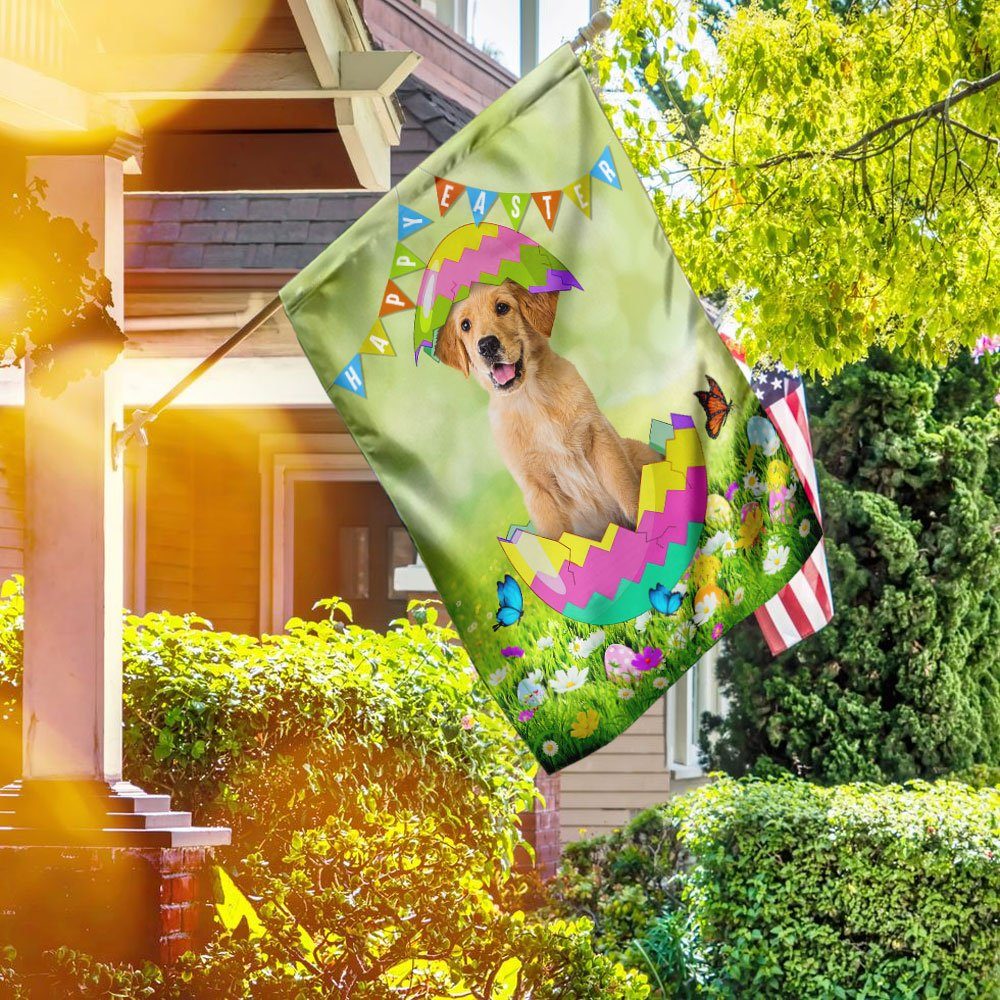 Happy Easter Golden Retriever Egg Flag