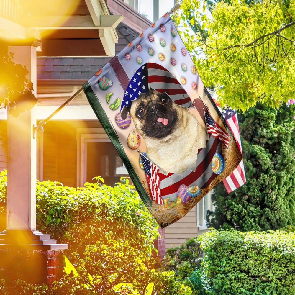 Happy Easter Pug American Flag