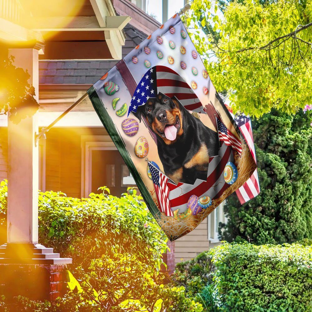 Happy Easter Rottweiler American Flag