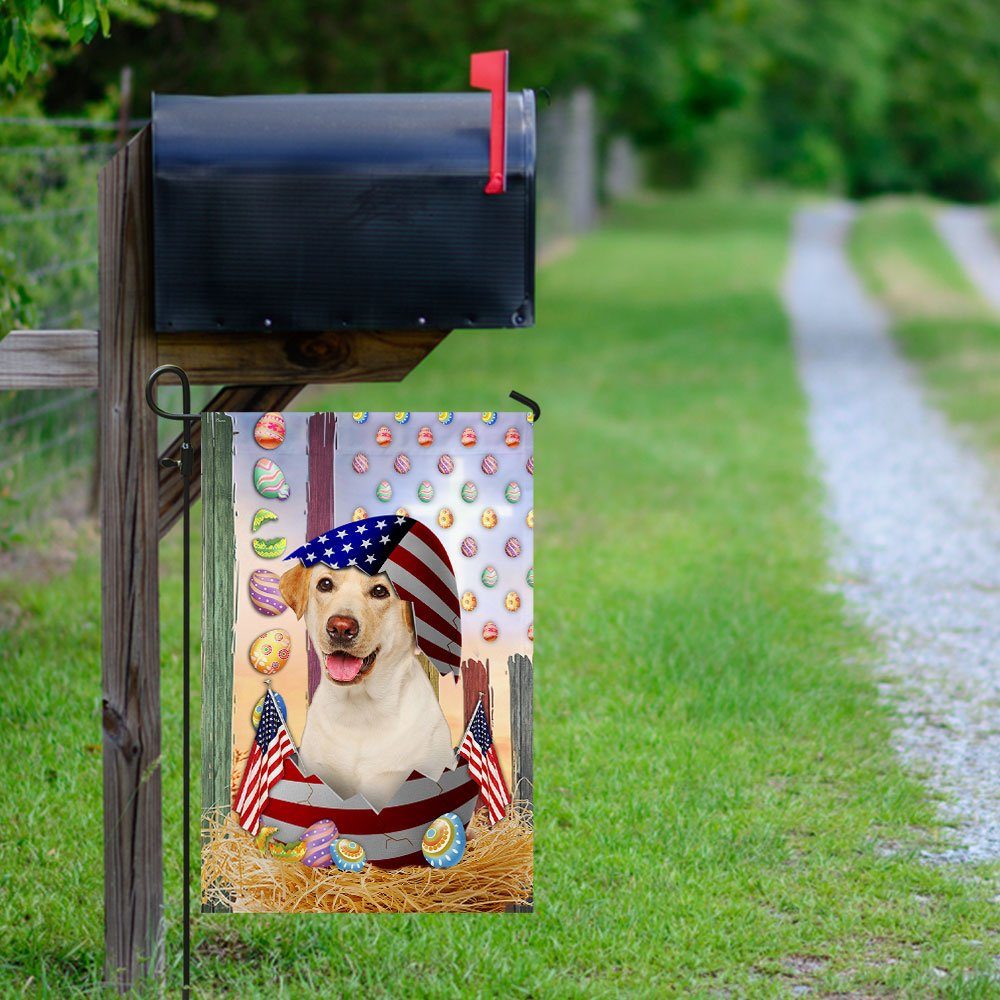 Happy Easter Yellow Labrador American Flag Happy Easter Yellow Labrador American Flag