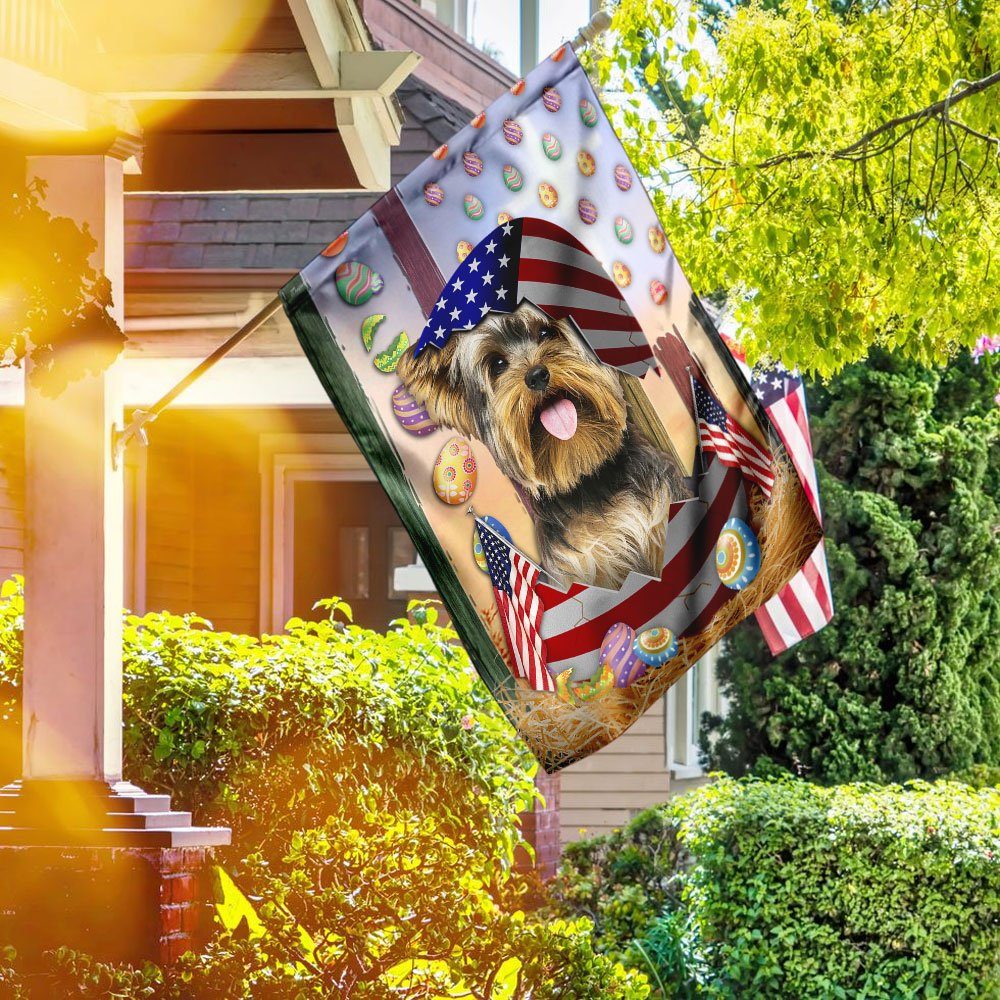 Happy Easter Yorkshire Terrier American Flag