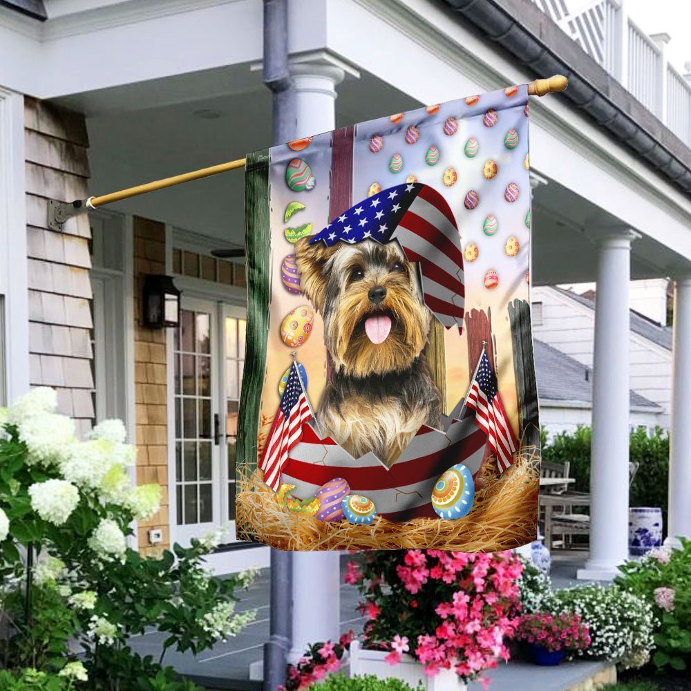 Happy Easter Yorkshire Terrier American Flag