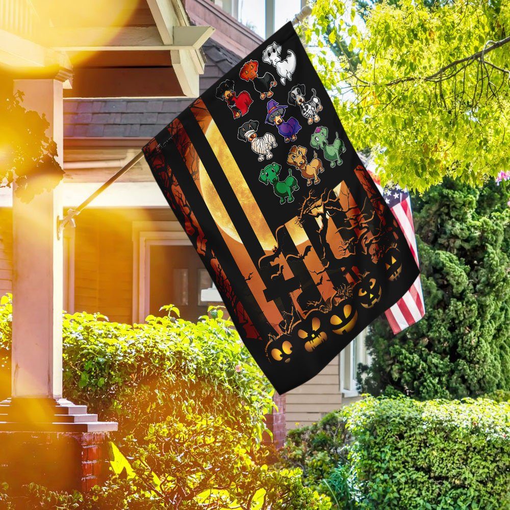 Happy Halloween. Dachshund Flag