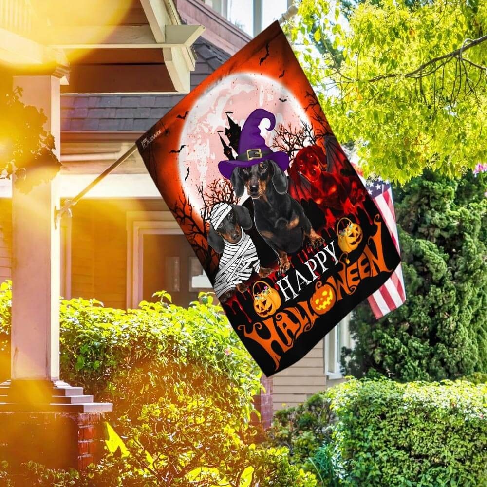 Happy Halloween. Dachshund Flag