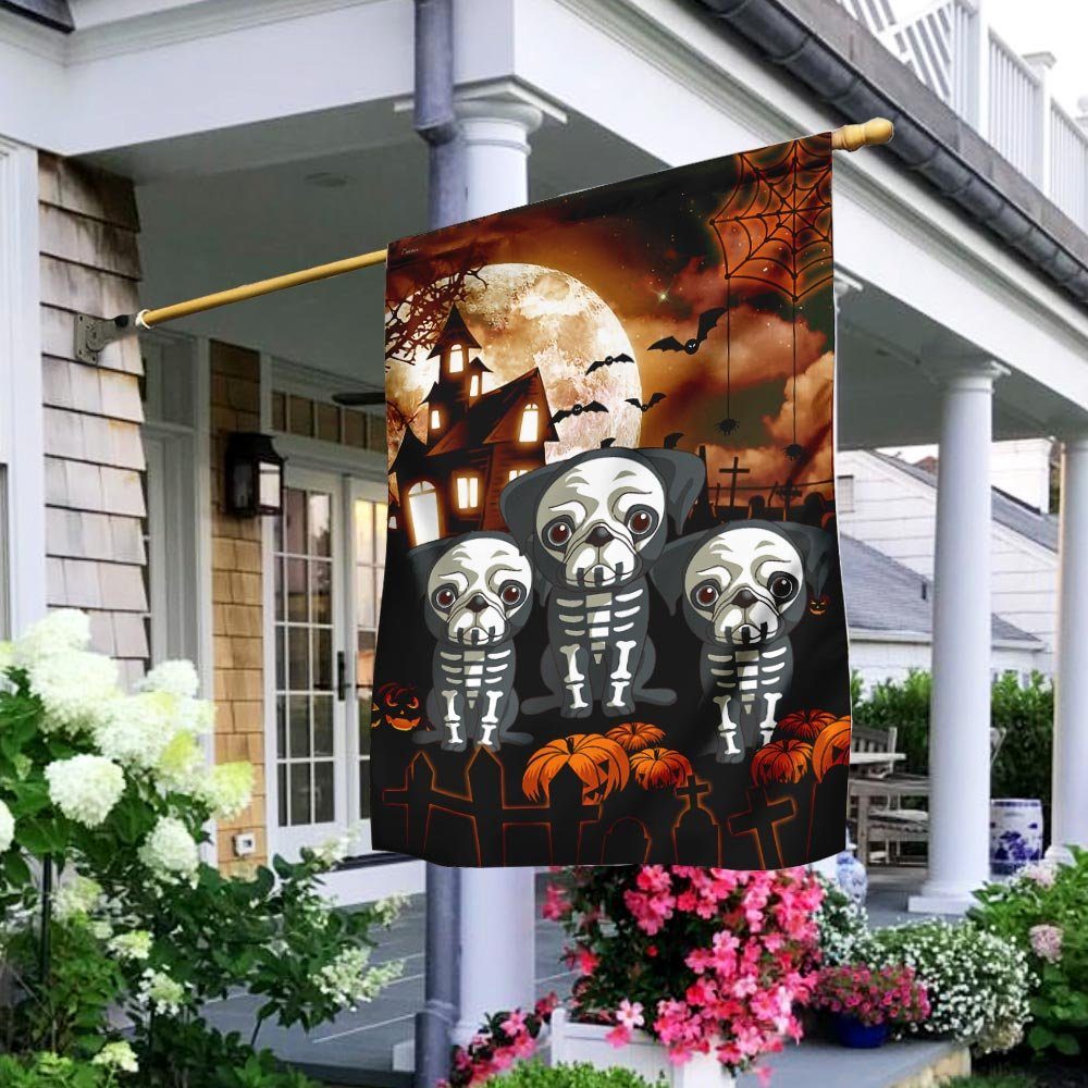 Happy Halloween Pug Costume Flag