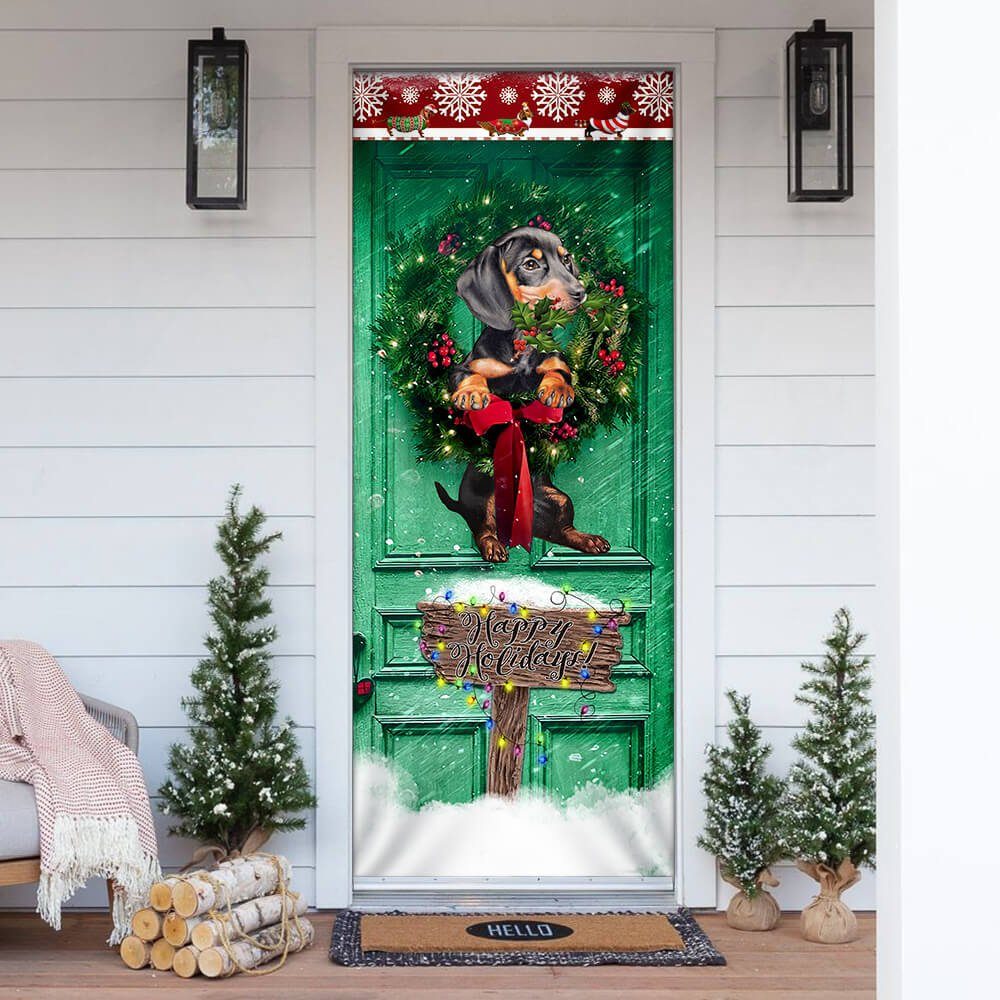 Happy Holiday Dachshund Door Cover