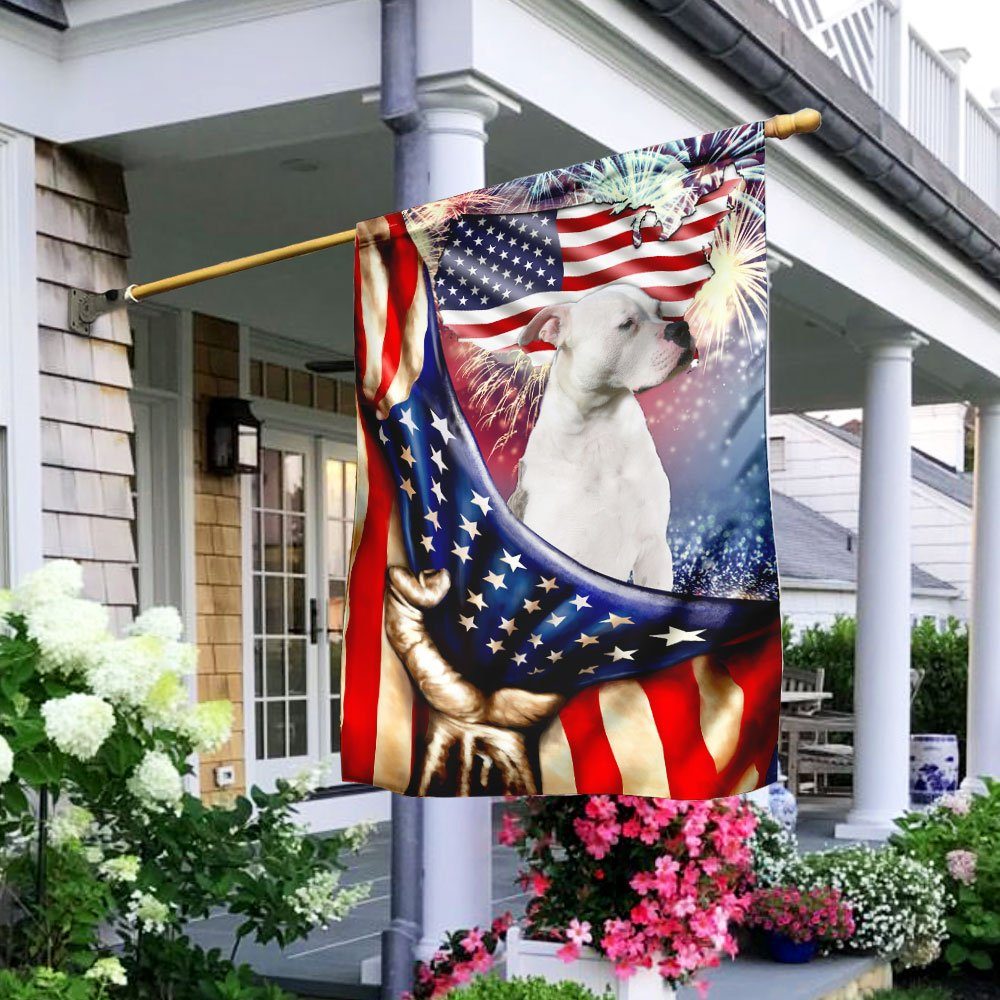 Happy Independence Day American Bulldog Flag