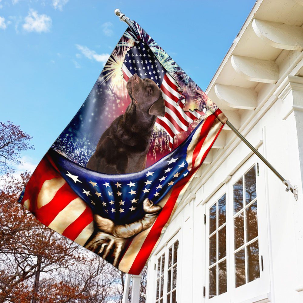 Happy Independence Day Chocolate Labrador Retriever Flag Happy Independence Day Chocolate Labrador Retriever Flag
