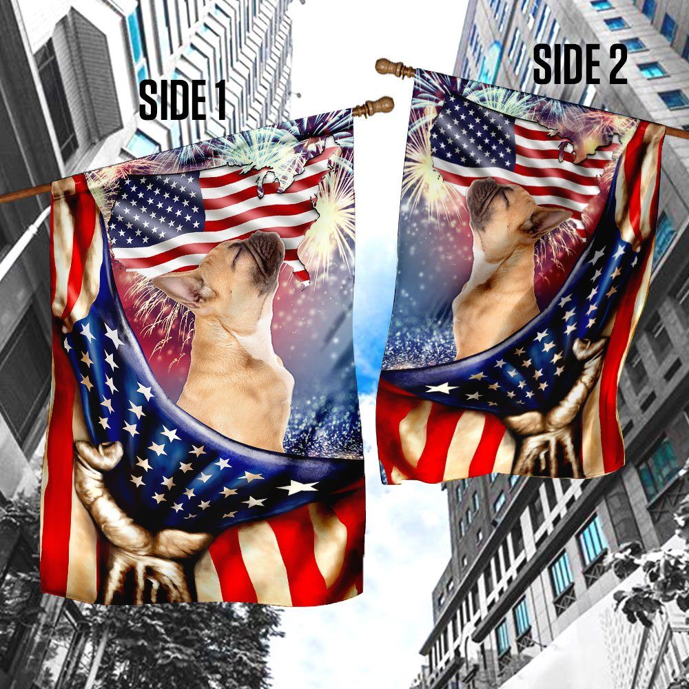 Happy Independence Day French Bulldog Flag Happy Independence Day French Bulldog Flag