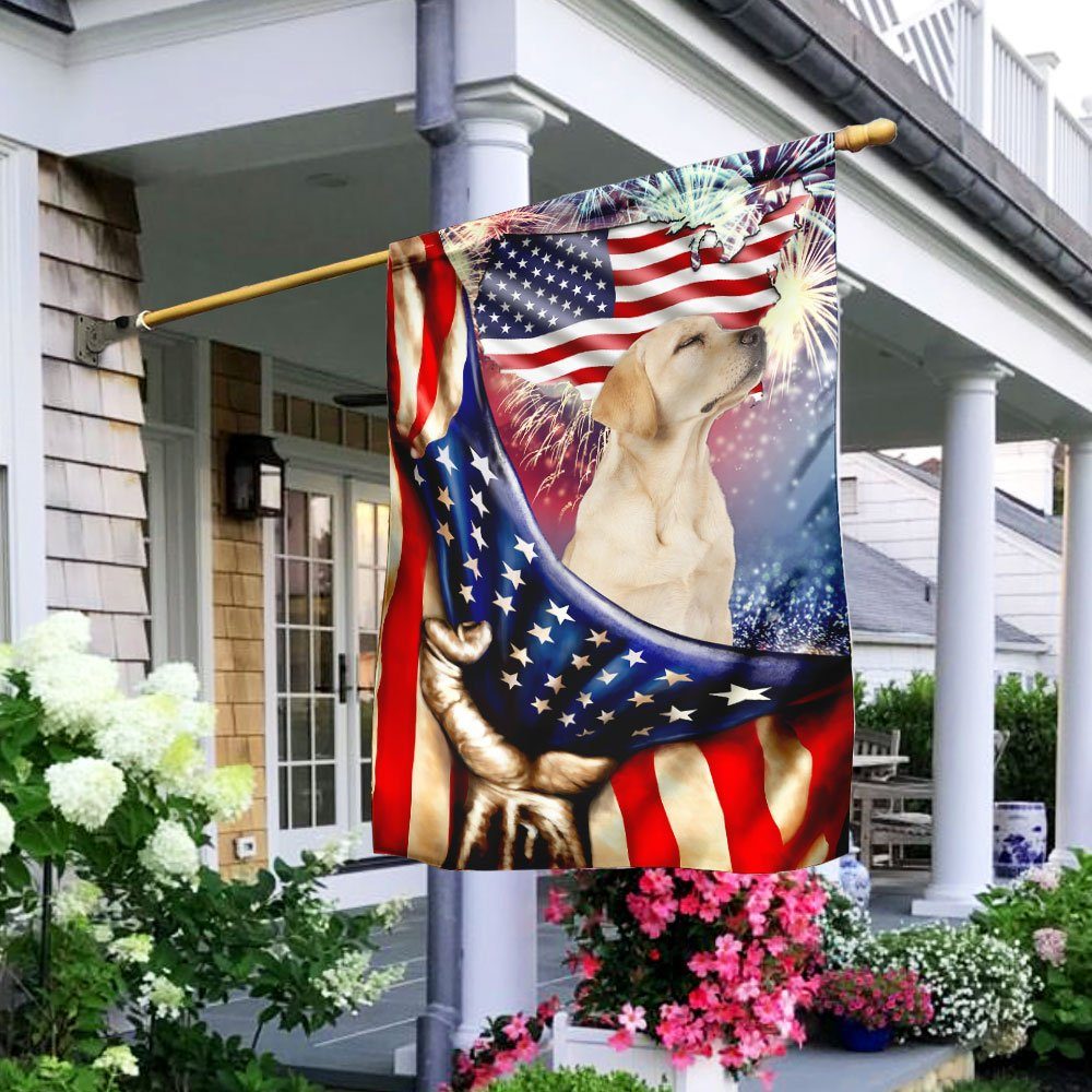 Happy Independence Day Labrador Retriever Flag