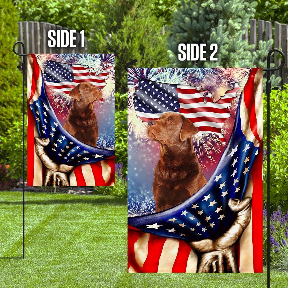 Happy Independence Day Red Fox Labrador Retriever Flag Happy Independence Day Red Fox Labrador Retriever Flag