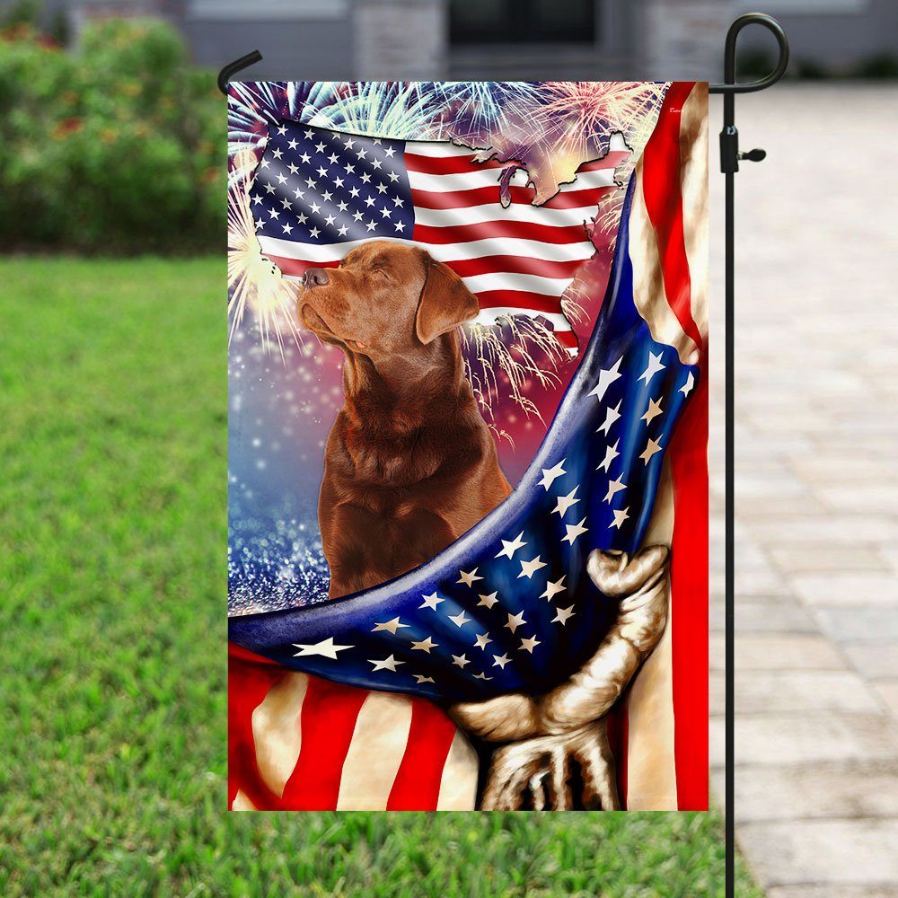 Happy Independence Day Red Fox Labrador Retriever Flag Happy Independence Day Red Fox Labrador Retriever Flag