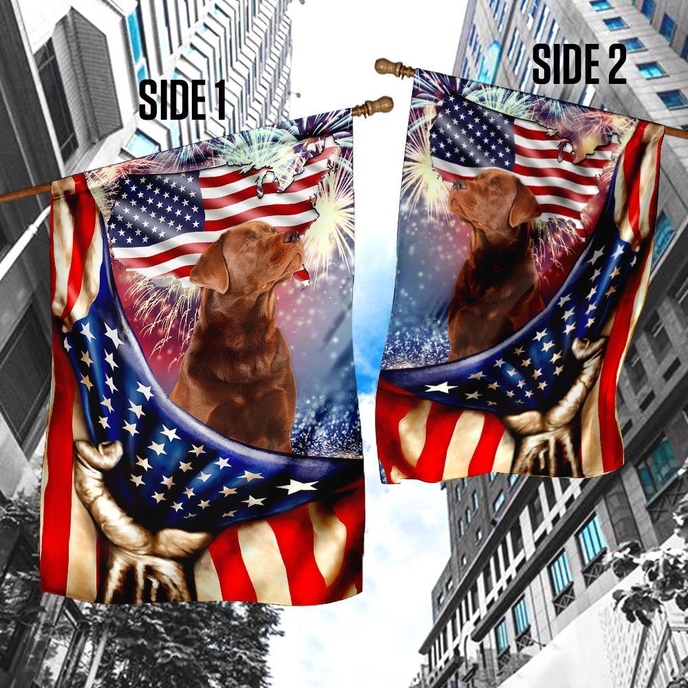 Happy Independence Day Red Fox Labrador Retriever Flag Happy Independence Day Red Fox Labrador Retriever Flag