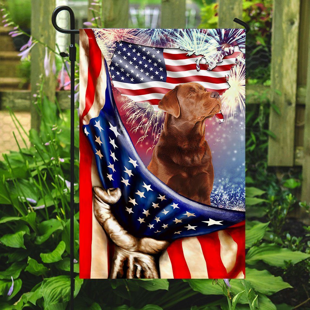 Happy Independence Day Red Fox Labrador Retriever Flag Happy Independence Day Red Fox Labrador Retriever Flag