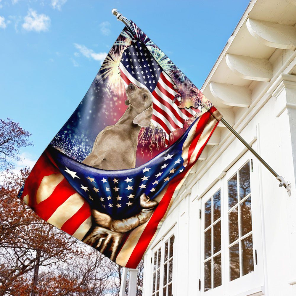 Happy Independence Day Weimaraner Flag