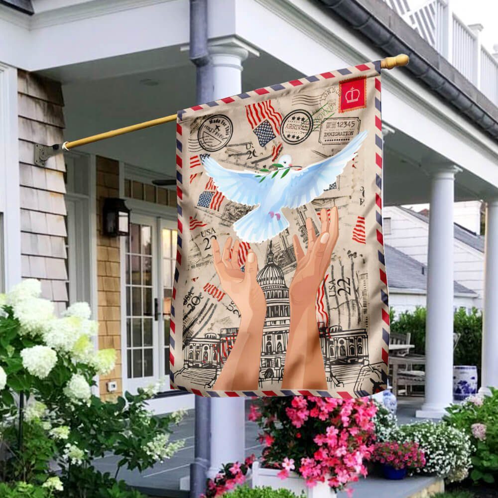 Happy July - Peace Sky  Flag