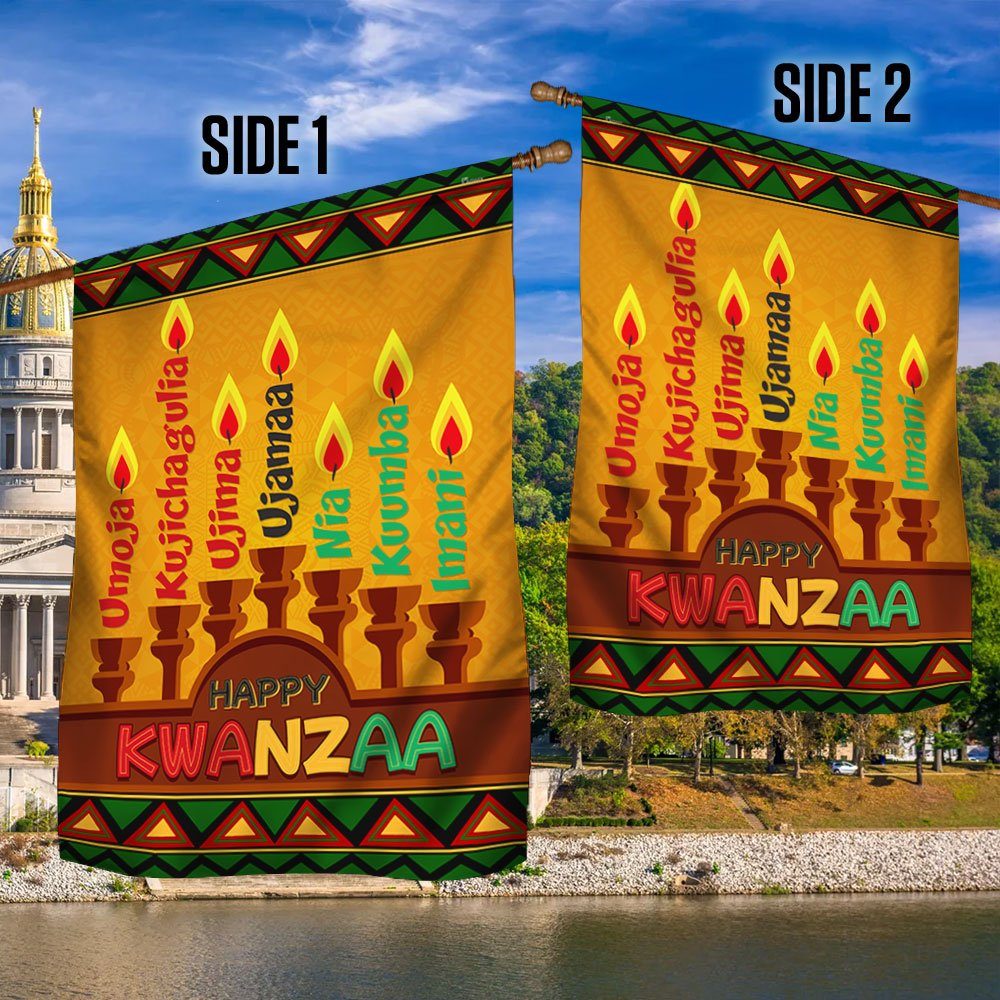 Happy Kwanzaa African American Harvest Festival Flag MLN795F