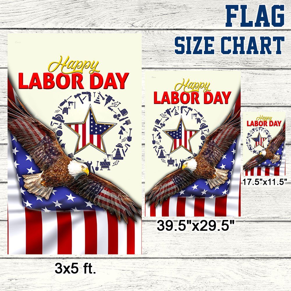 Happy Labor Day Flag American Eagle BNN308F Happy Labor Day Flag American Eagle BNN308F