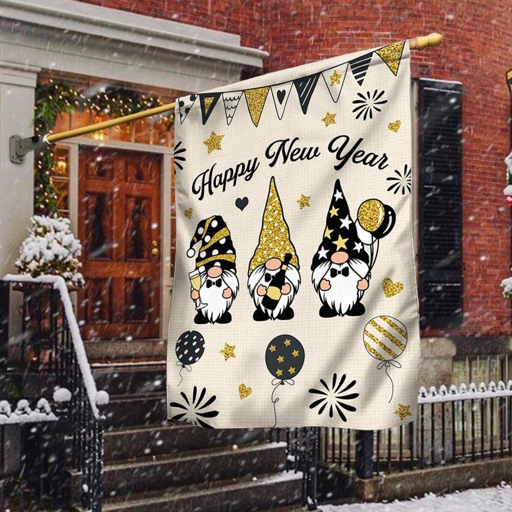 Happy New Year Gnomes Flag TQN777F
