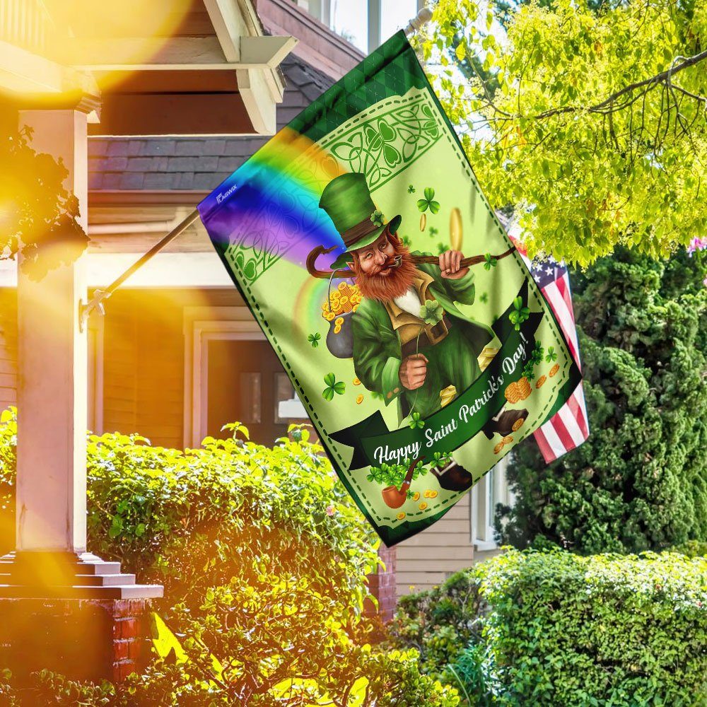 Happy Saint Patrick’s Day Leprechaun v2 Flag