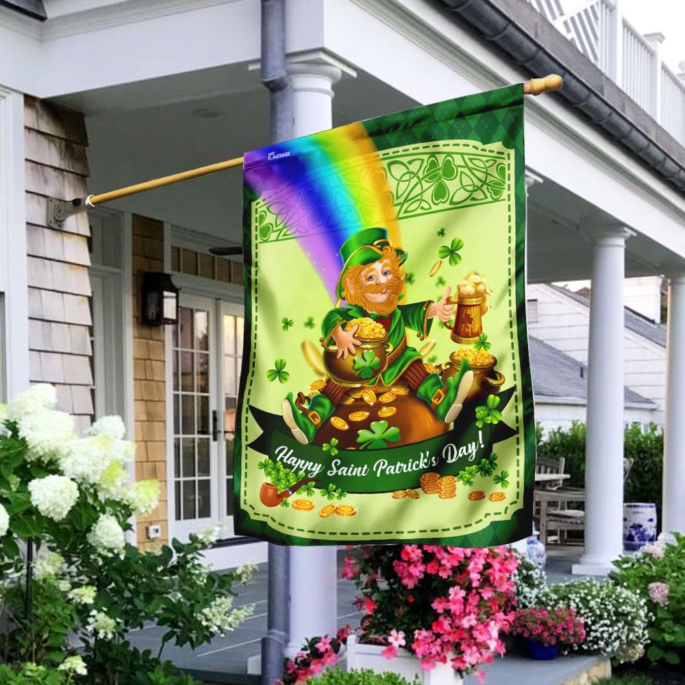 Happy Saint Patrick’s Day Leprechaun v3 Flag