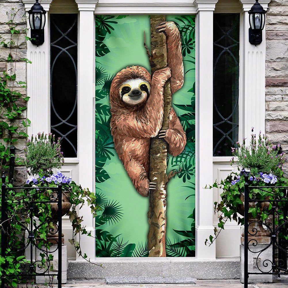 Happy Sloth Door Cover